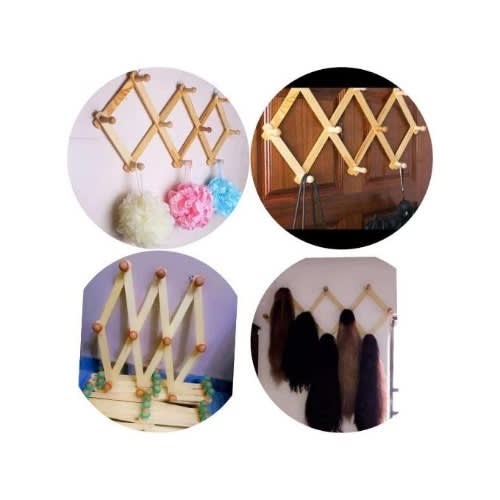 Collapsable Polished Wooden Multipurpose Wall Hanger