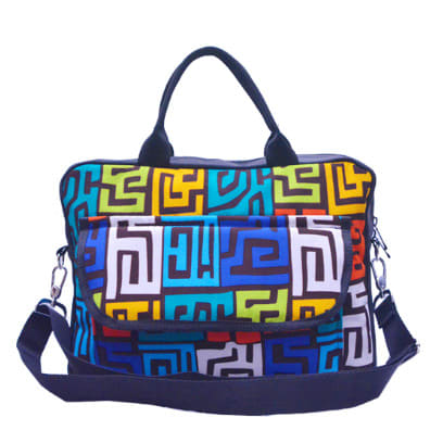 2 In 1 Ankara Laptop Bag With Gym Bag