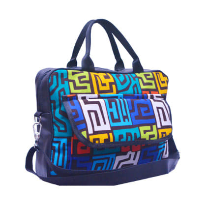 2 In 1 Ankara Laptop Bag With Gym Bag