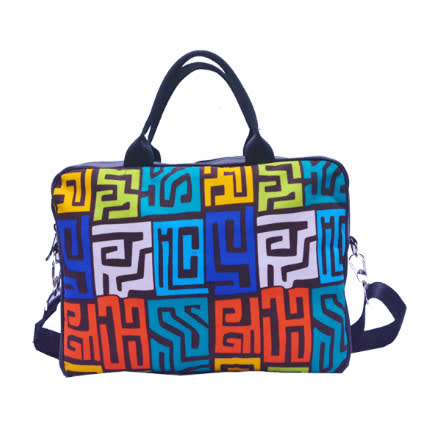 2 In 1 Ankara Laptop Bag With Gym Bag