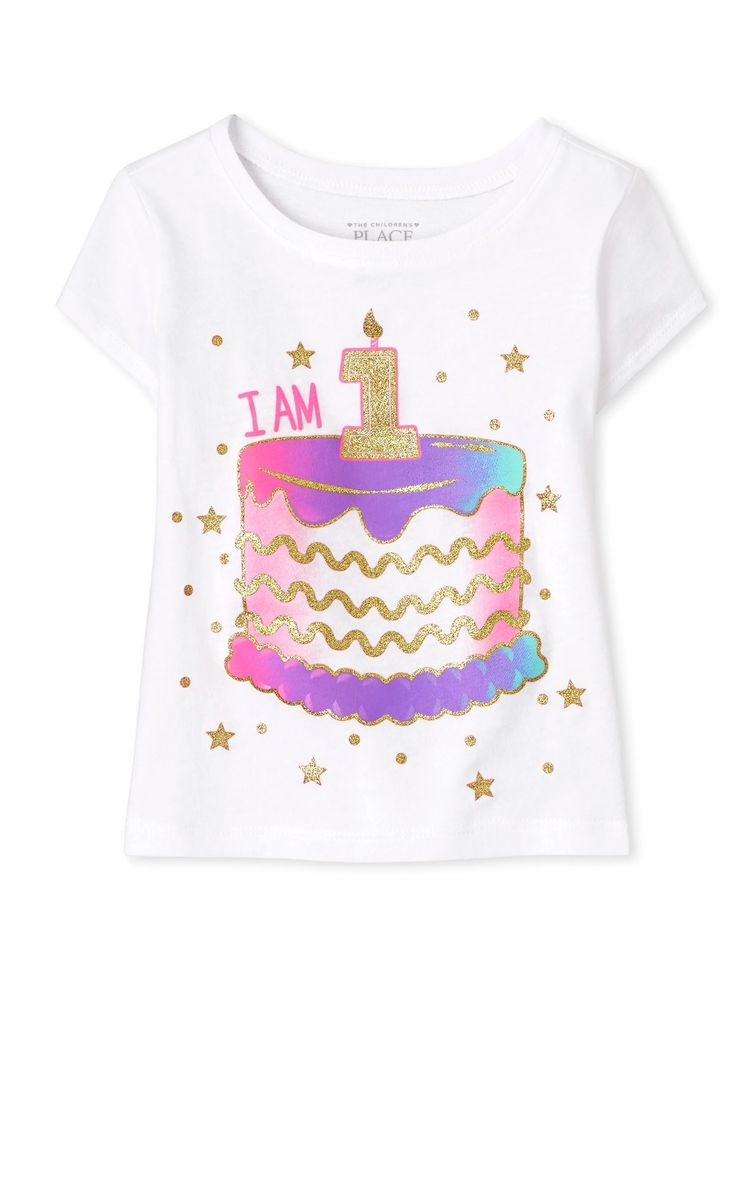 Girls I Am 1 Sparkles Glittering Birthday Cake  - White Top