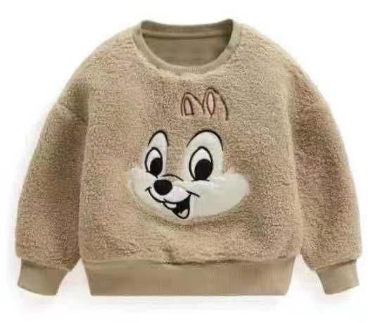 Winter Boys And Girls Teddy Plush Warm Cartoon Pullover Sweater