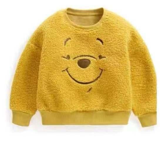 Winter Boys And Girls Teddy Plush Warm Cartoon Pullover Sweater