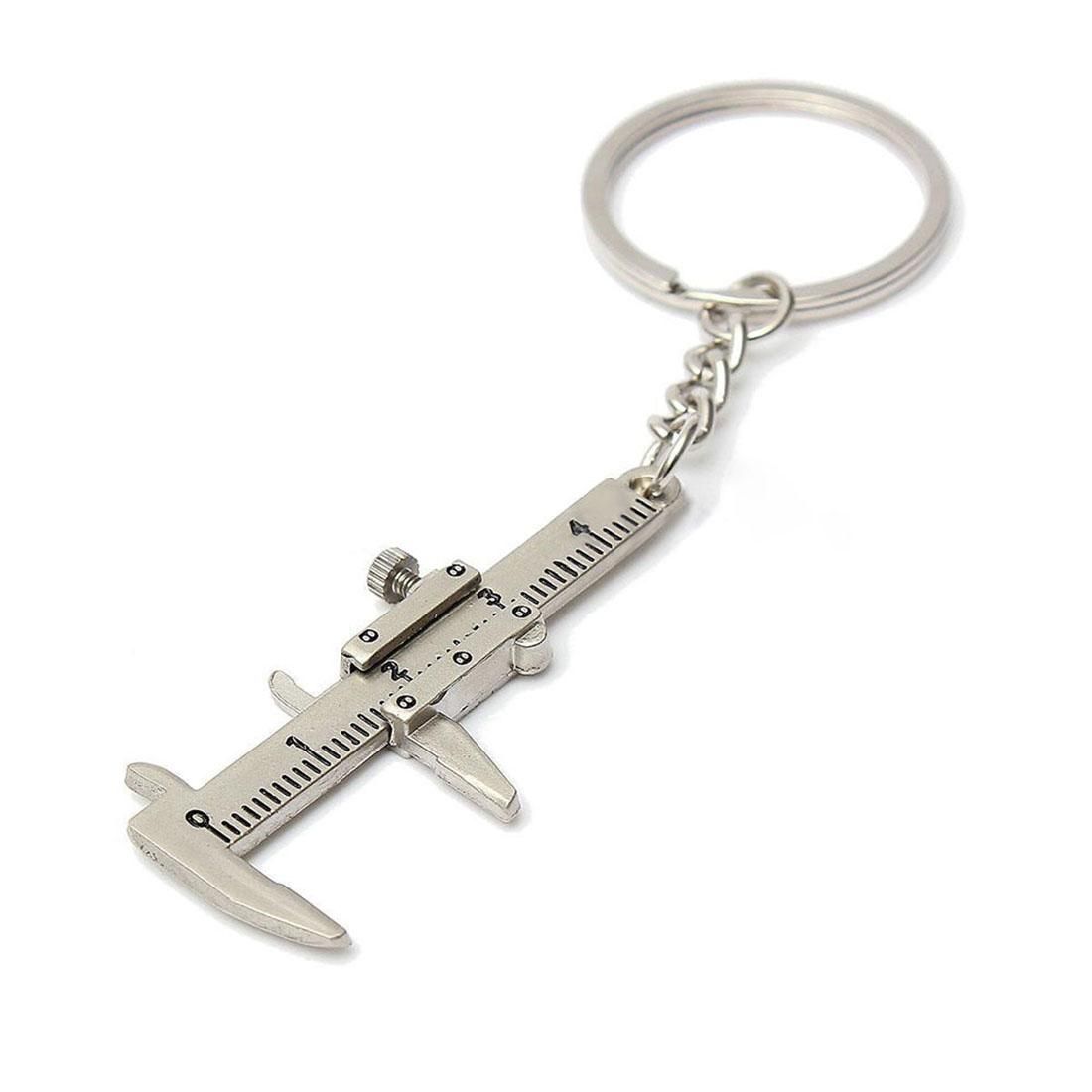 Useful Mini Vernier Caliper Tool Pendant Slider Slides Keyring Key Chain 10CM
