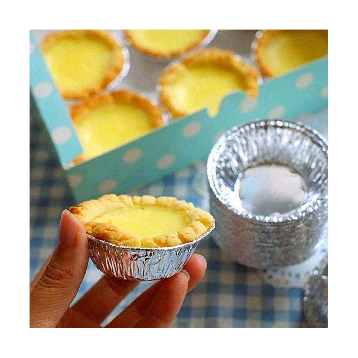 100Pcs Disposable Baking Cups, Aluminum Foil Pa