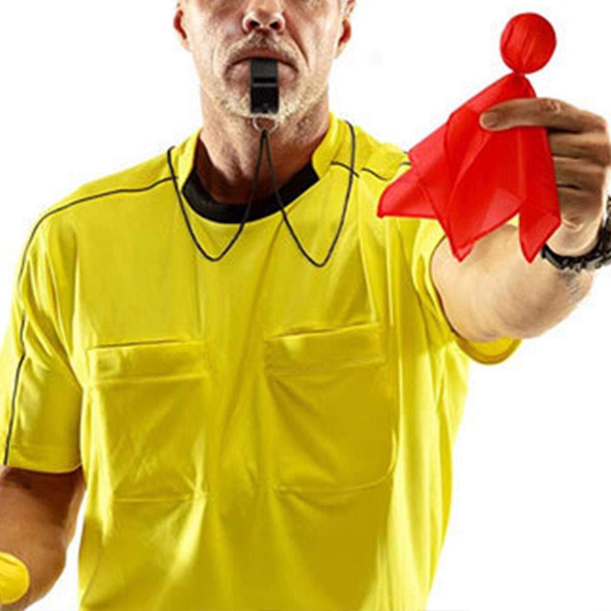Referee Props Streamer Professional Soccer Penalty Flag Red