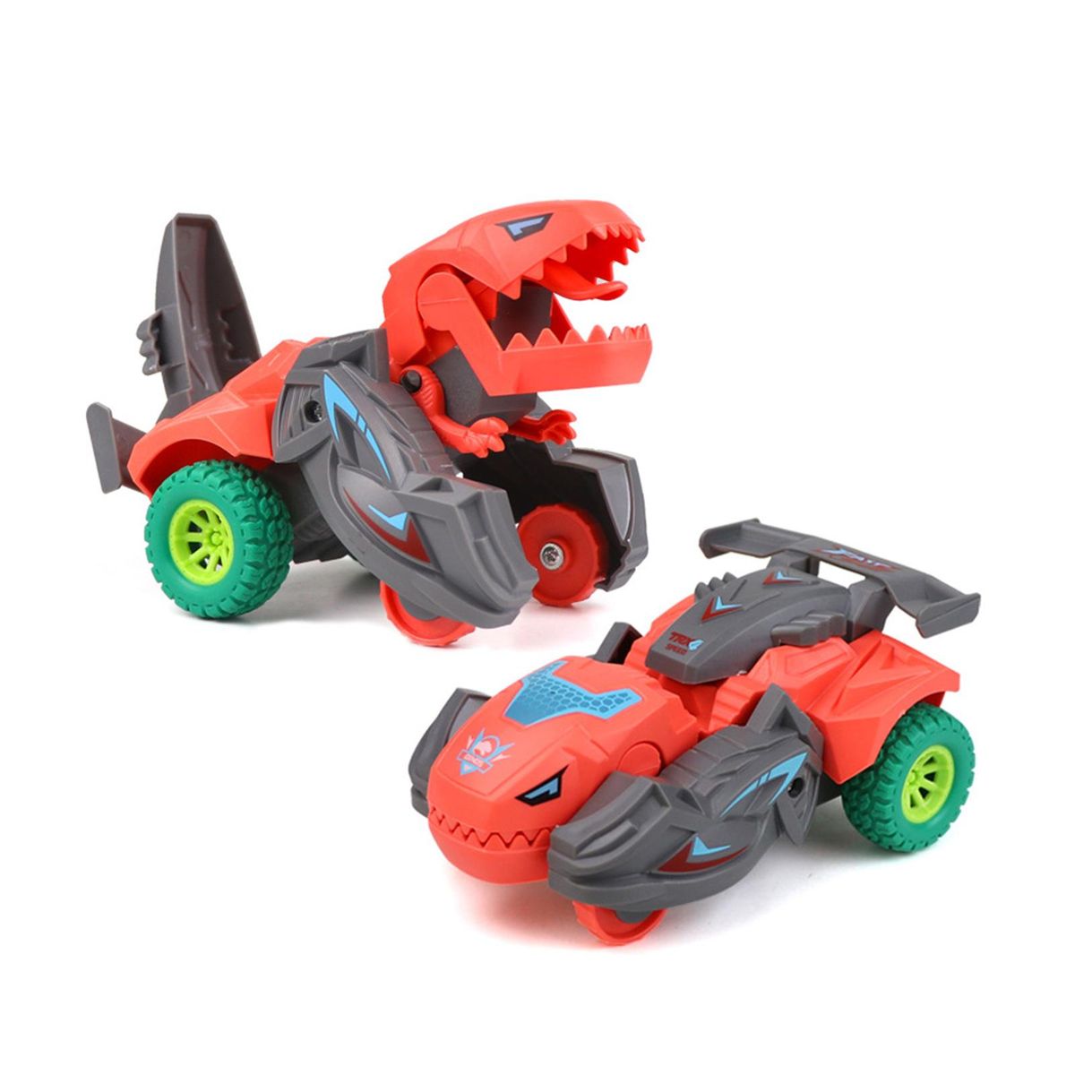 Inertia Toy Car Dinosaur Deformation Figures Toy Red