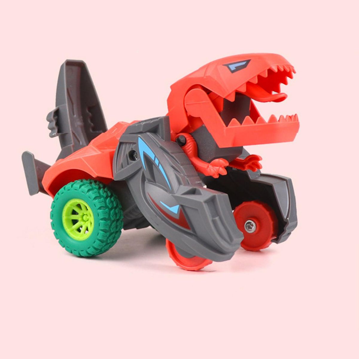 Inertia Toy Car Dinosaur Deformation Figures Toy Red