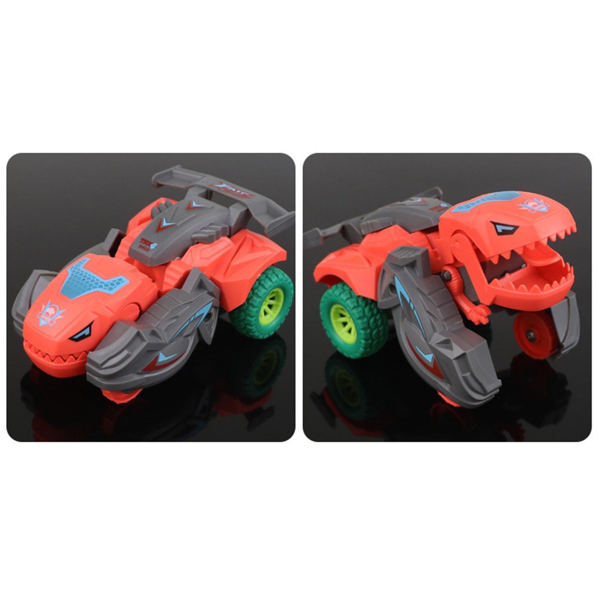 Inertia Toy Car Dinosaur Deformation Figures Toy Red