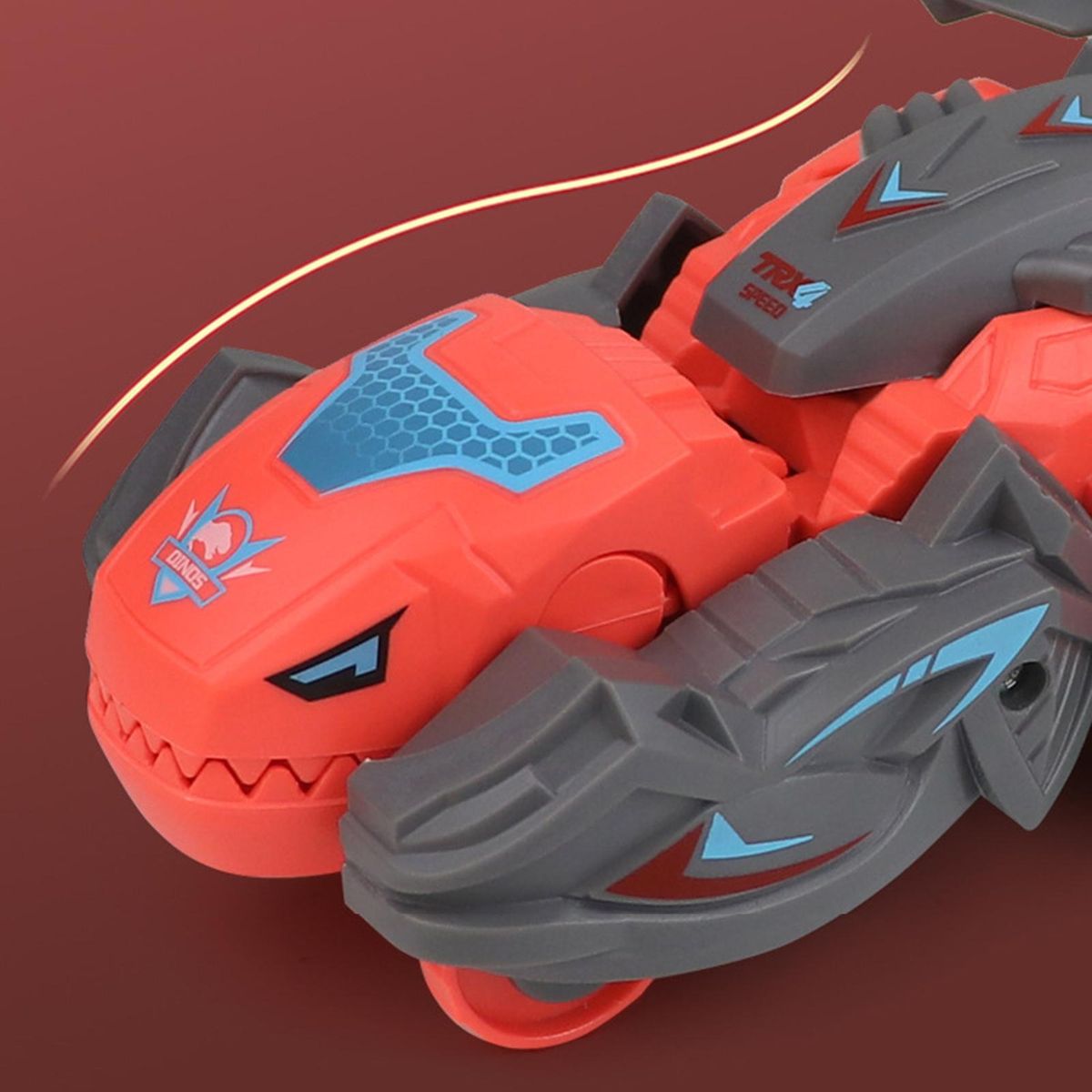 Inertia Toy Car Dinosaur Deformation Figures Toy Red