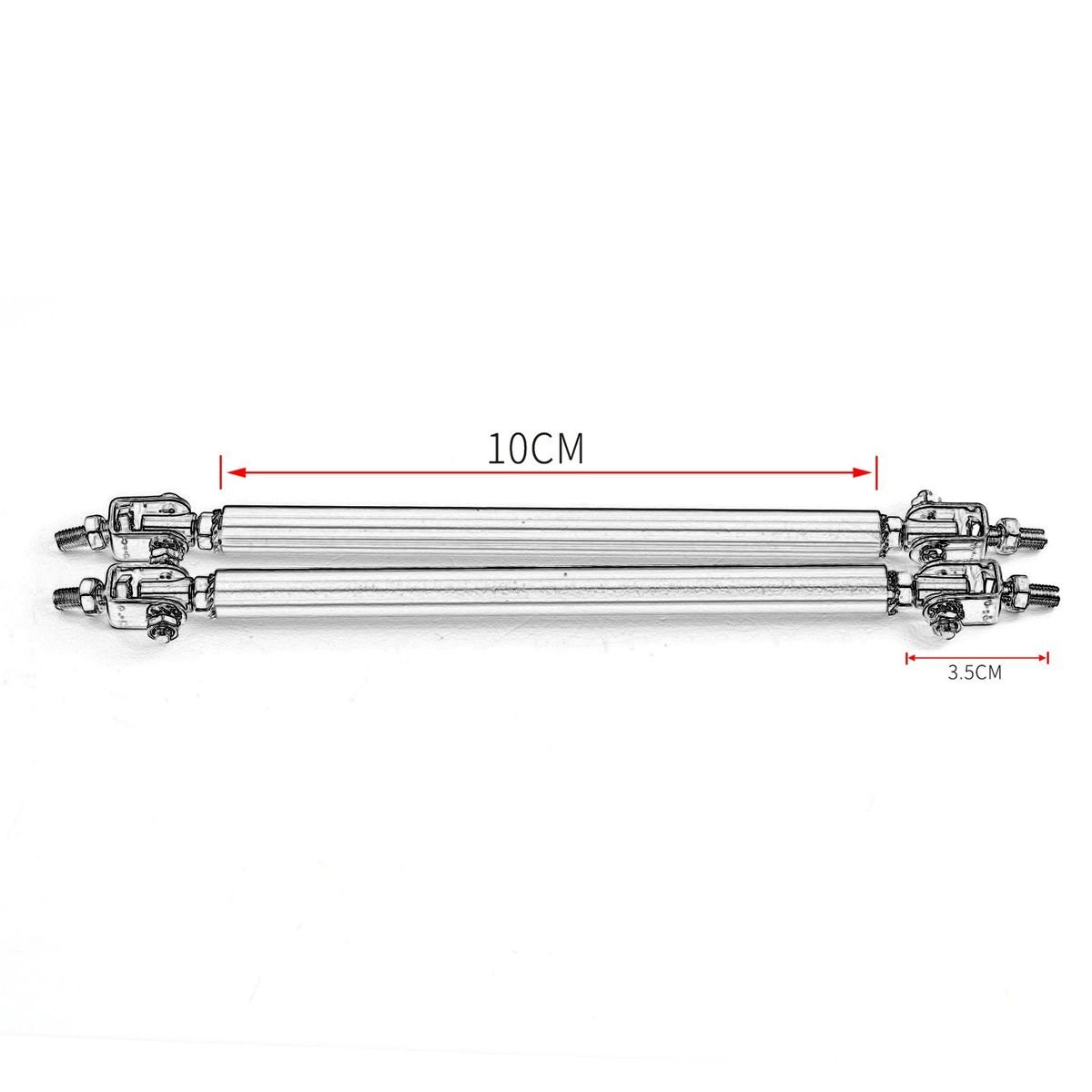 2PCS 100-200mm Adjustable Front Bumper Lip Splitter Strut