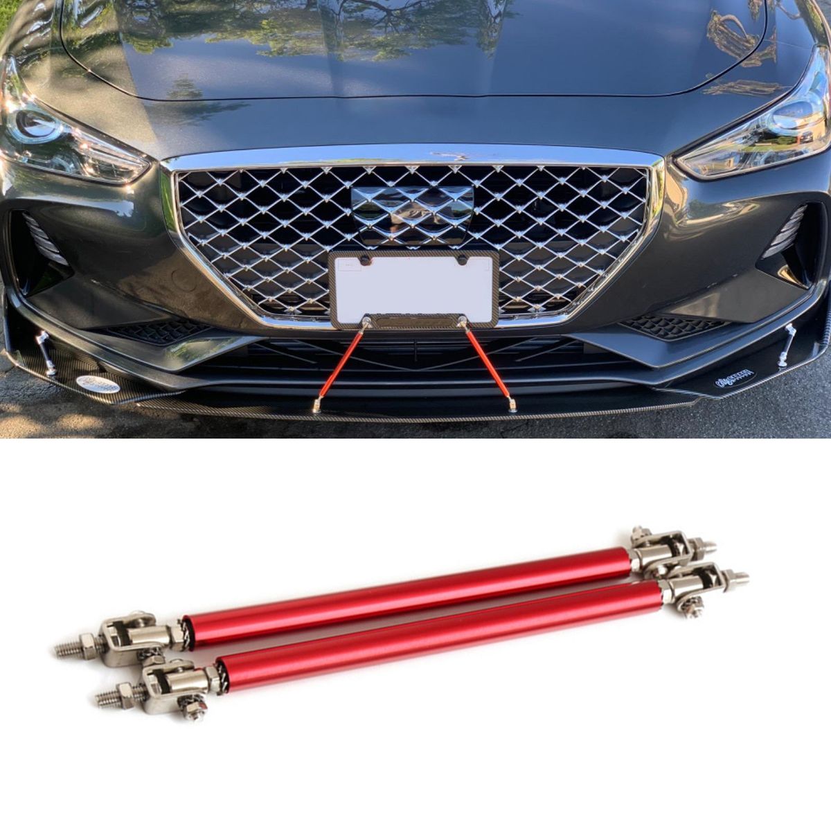 2PCS 100-200mm Adjustable Front Bumper Lip Splitter Strut