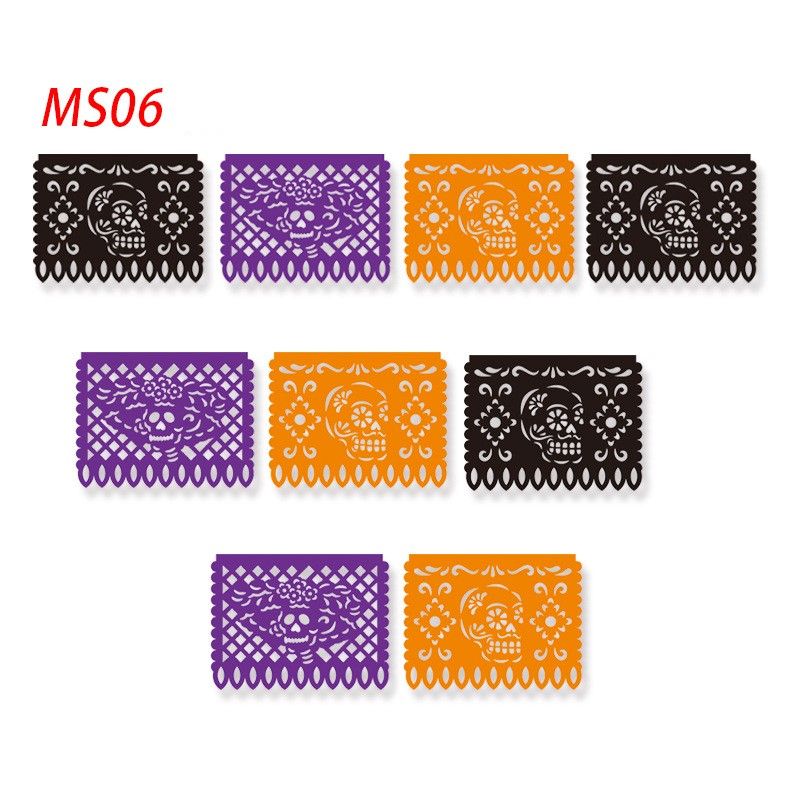 Papel Picado Banner Decorations Large Felt Mexican Fiesta Banners For-Type 6