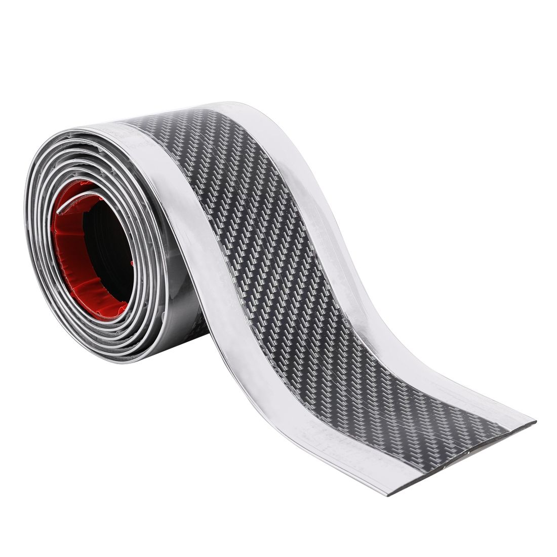 Universal Electroplate Carbon Fibre Car Door Threshold Decoration Strip Decorative Sticker, Size : 3CM X 2M (Silver)