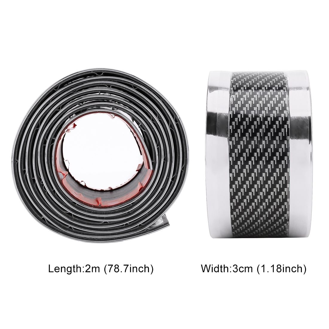 Universal Electroplate Carbon Fibre Car Door Threshold Decoration Strip Decorative Sticker, Size : 3CM X 2M (Silver)