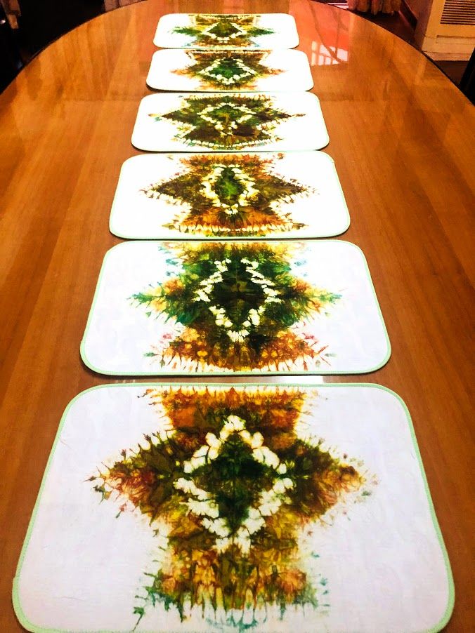 Multicoloured Set Of 6 Tie/dye Tablemats