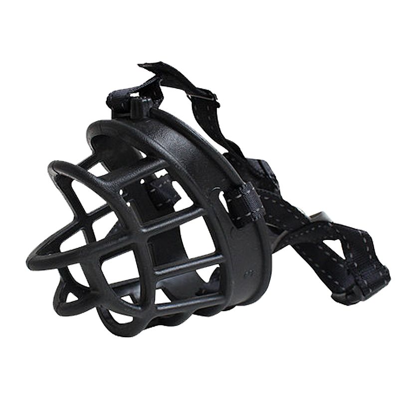 1pc Adjustable Dog Muzzle Soft Silicone Breathable Mesh Strong Basket Small&Large Dog Mouth Muzzles Pet Training Accessories-Black
