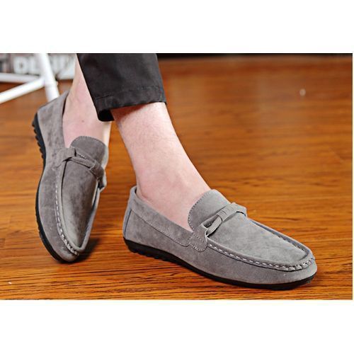 Men Suede Loafers Moccasins  Driving Shoes -grey