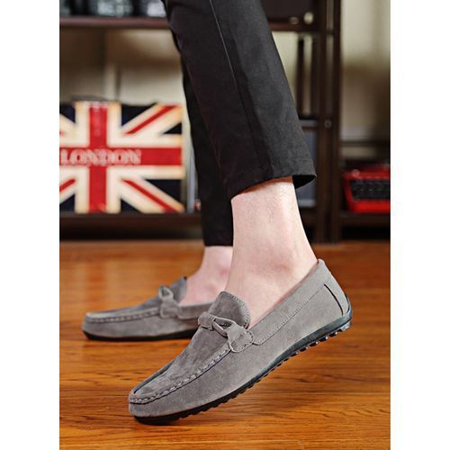 Men Suede Loafers Moccasins  Driving Shoes -grey