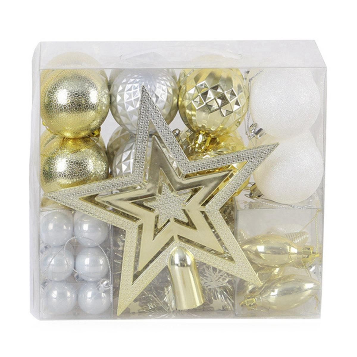 Decoration Pendant 50 Christmas Balls White and gold