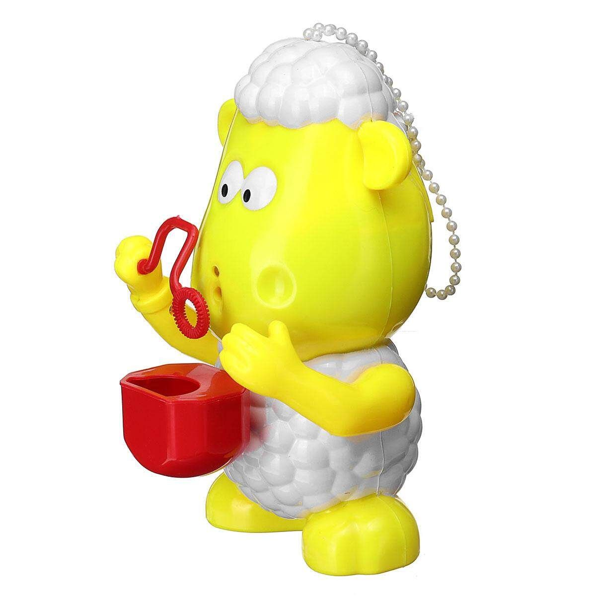 Kids Electric Bubble Tub Sheep Music Toy Automatic Shower Machine Blower Maker Yellow