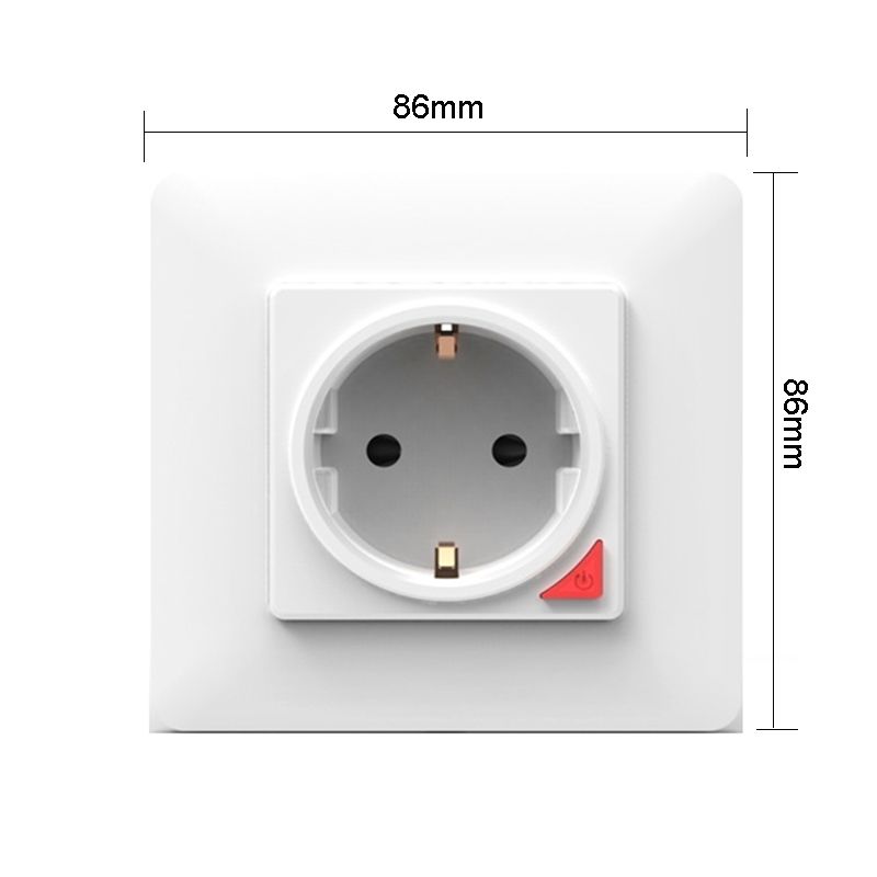 Lonsonho Tuya Smart Wifi Button Switch Wall Socket EU Plug W