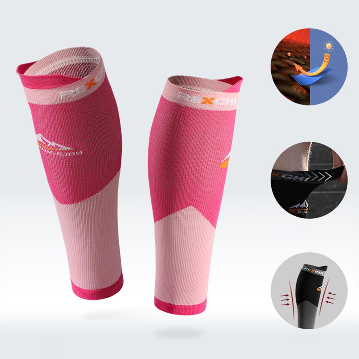 1 Pair Leg Sleeves Cycling Shock Absorption Leg Sleeves Rose Red