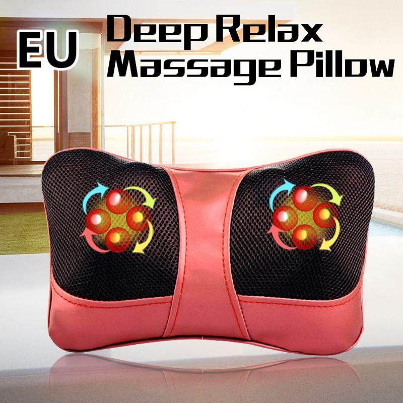 US / EU -- Electronic Massage Pillow Massager Cushion Car Lumbar Neck Back Shoulder Relax Eurocode