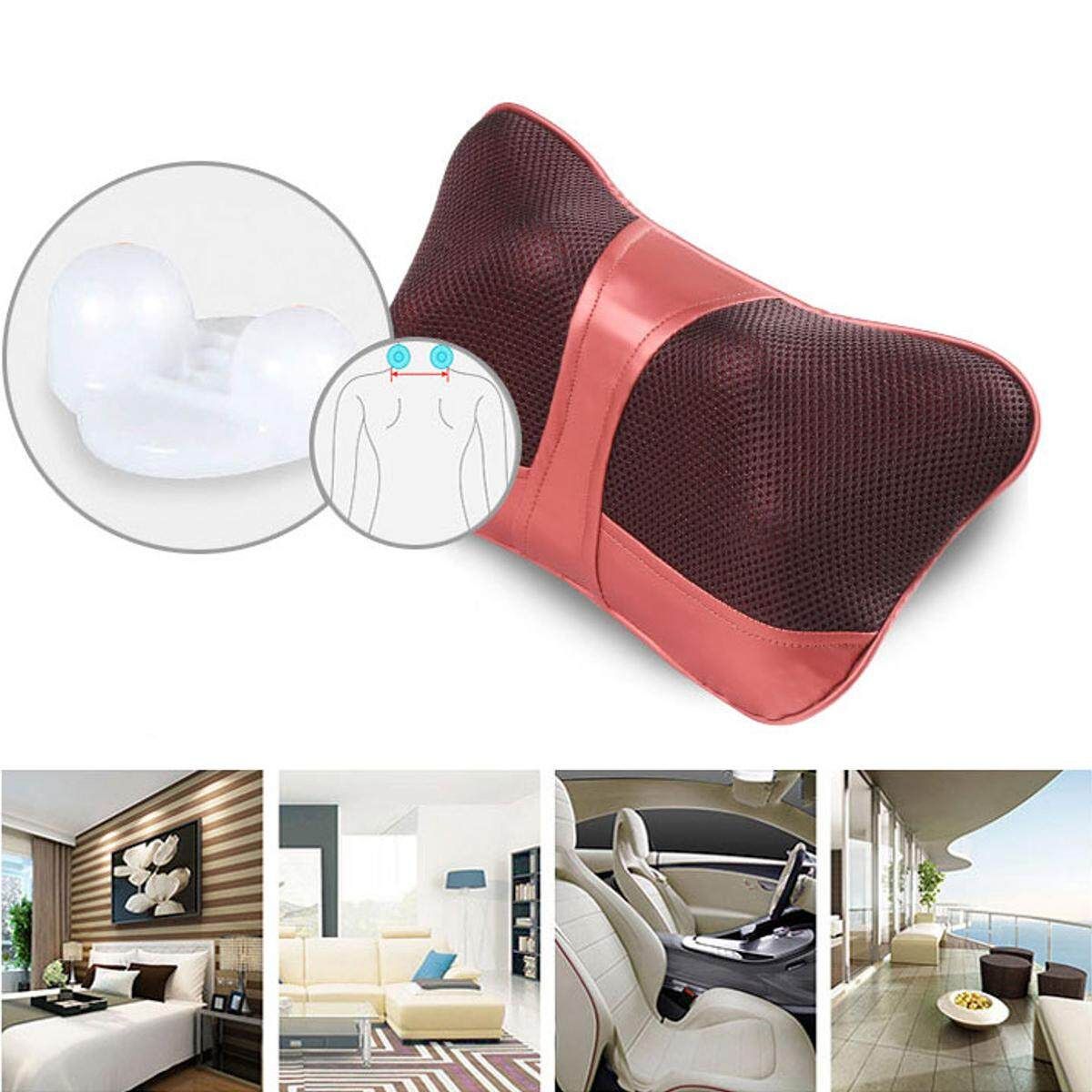 US / EU -- Electronic Massage Pillow Massager Cushion Car Lumbar Neck Back Shoulder Relax Eurocode