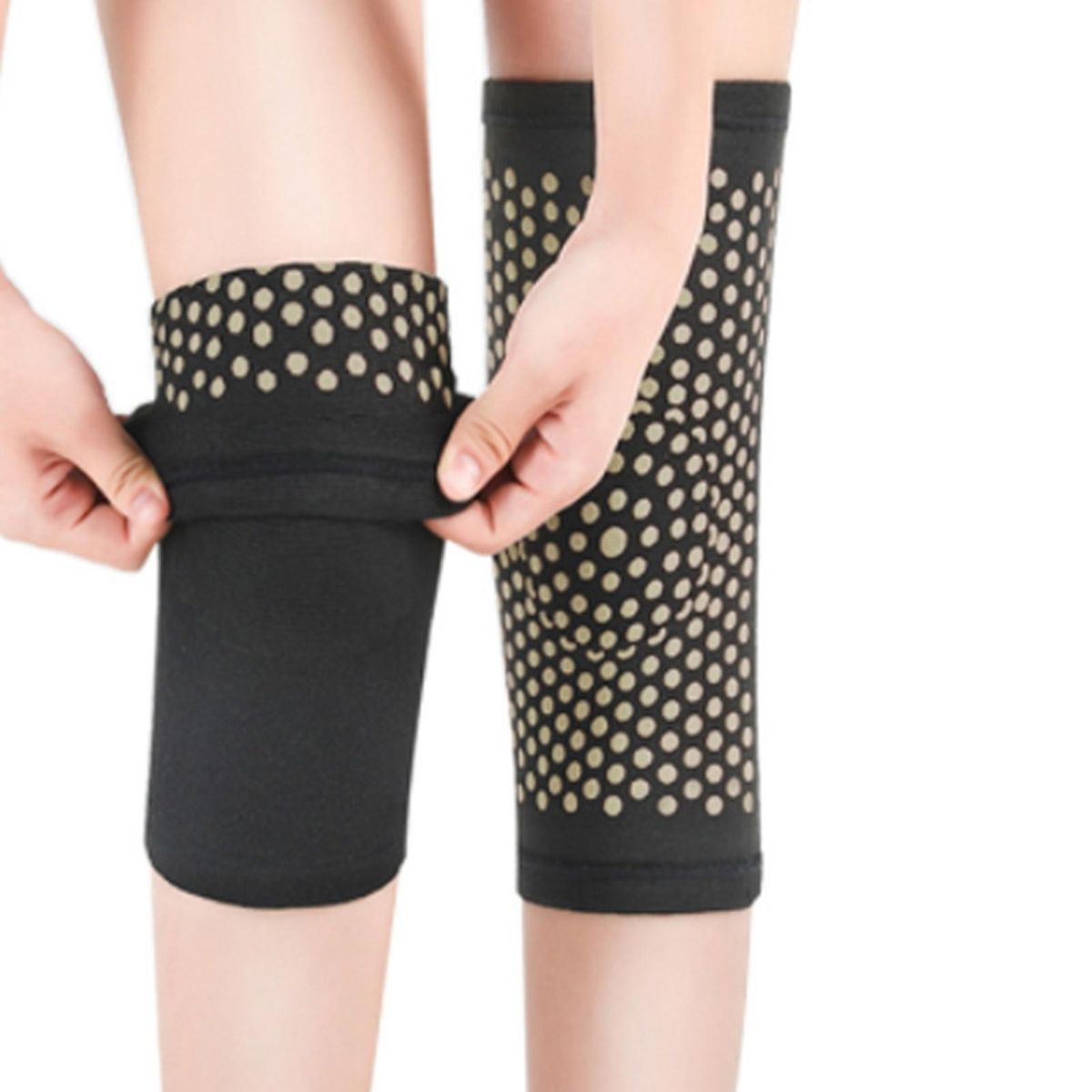 1 Pair Wormwood Knee Warmers Wormwood Thermal Knee WInter Warming Accessories Black