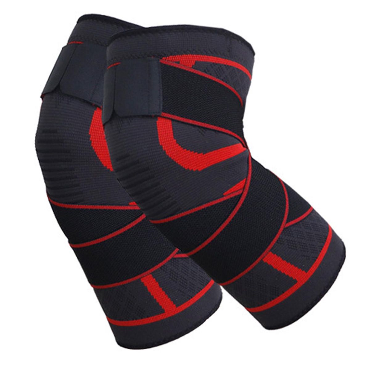 1 Set Sports Knee Compression Support Knee with Strap Red