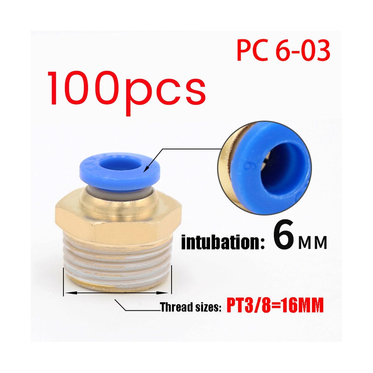 PC Pneumatic Air 10Mm 8Mm 12Mm 6Mm 4Mm Hose 1/4