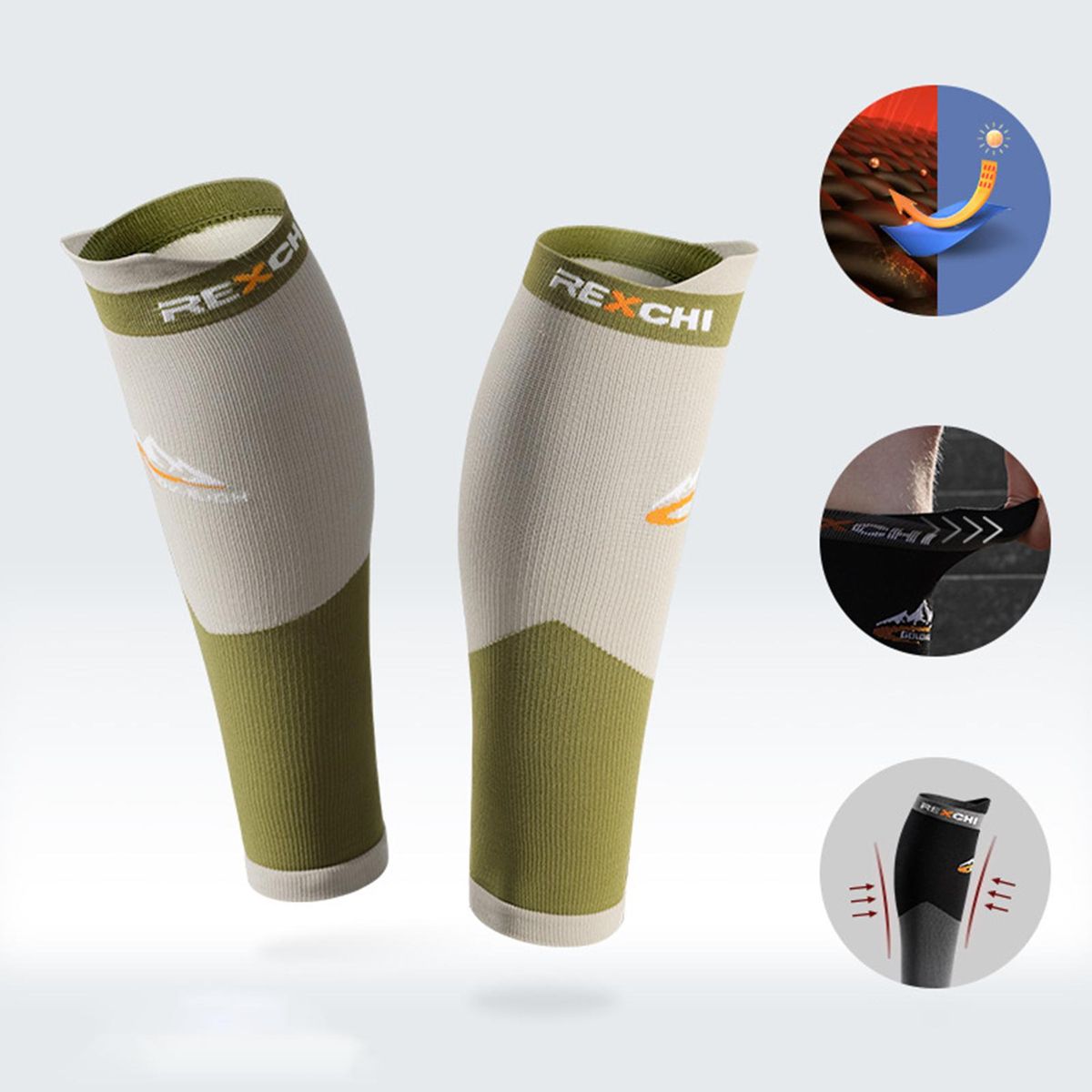 1 Pair Leg Sleeves Cycling Shock Absorption Leg Sleeves Green