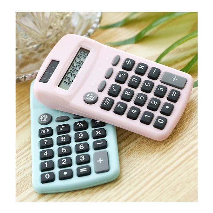 Mini Cute Calculator 8 Digits Display Solar & Battery Dual