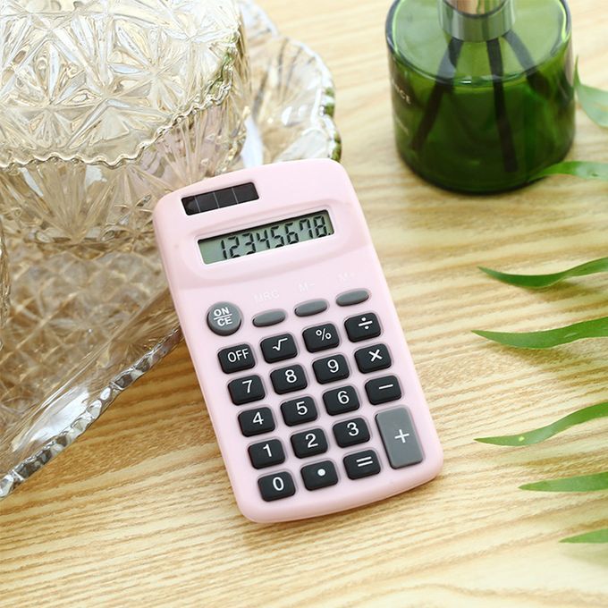 Mini Cute Calculator 8 Digits Display Solar & Battery Dual