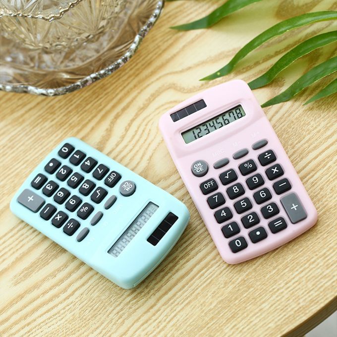 Mini Cute Calculator 8 Digits Display Solar & Battery Dual