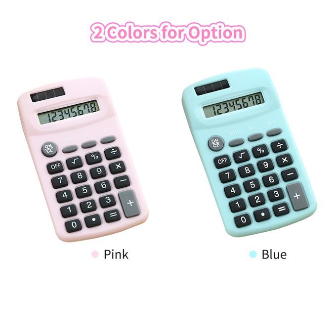 Mini Cute Calculator 8 Digits Display Solar & Battery Dual