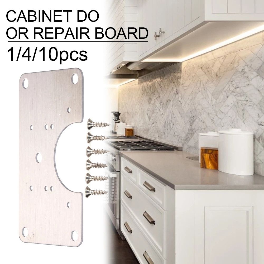 1/4/10pcs Stainless Steel Hinge Fixing Plate For Cabinet Door Repair Kitchen Hinge Fixing Plate Cabinet Door Hinges For Kitchen