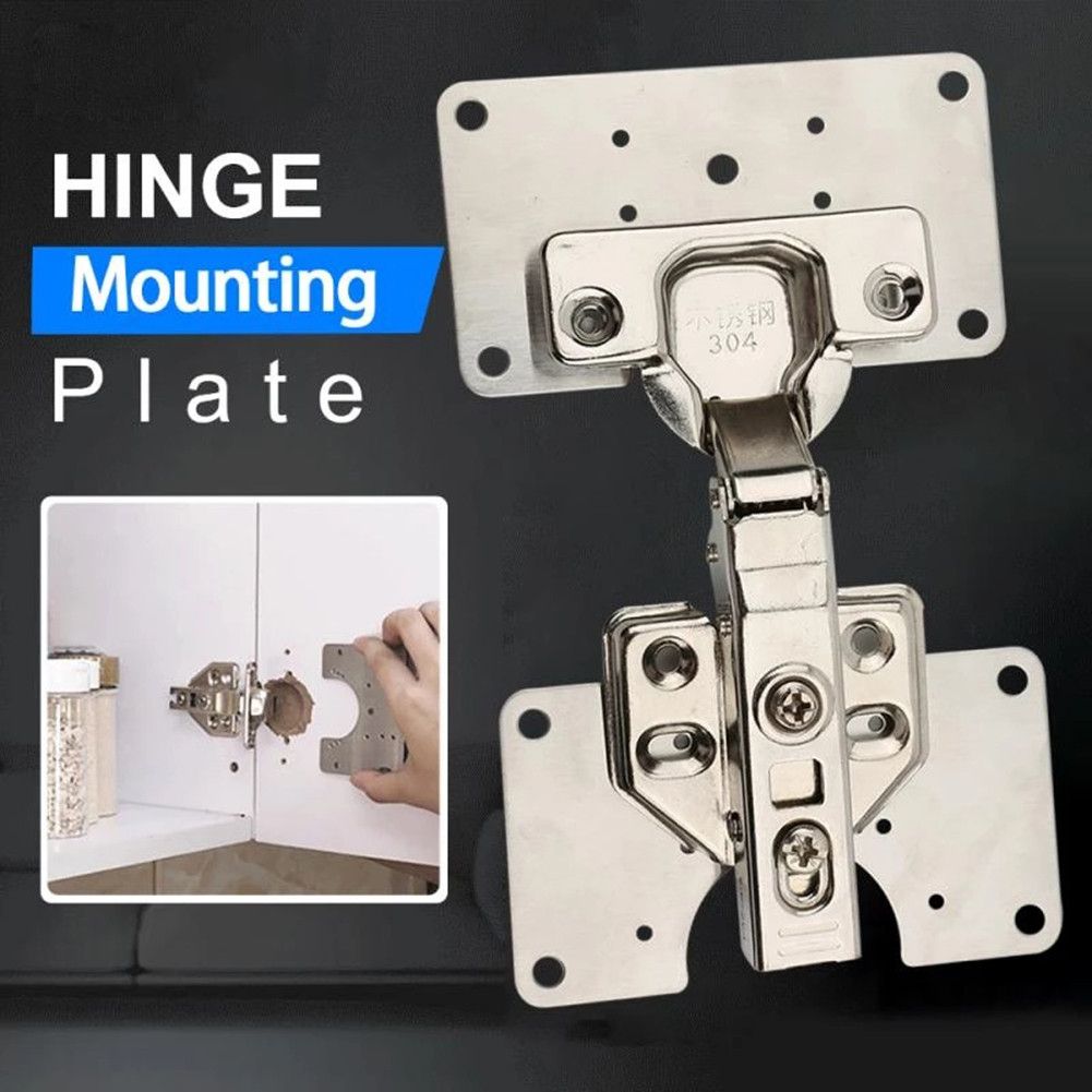 1/4/10pcs Stainless Steel Hinge Fixing Plate For Cabinet Door Repair Kitchen Hinge Fixing Plate Cabinet Door Hinges For Kitchen