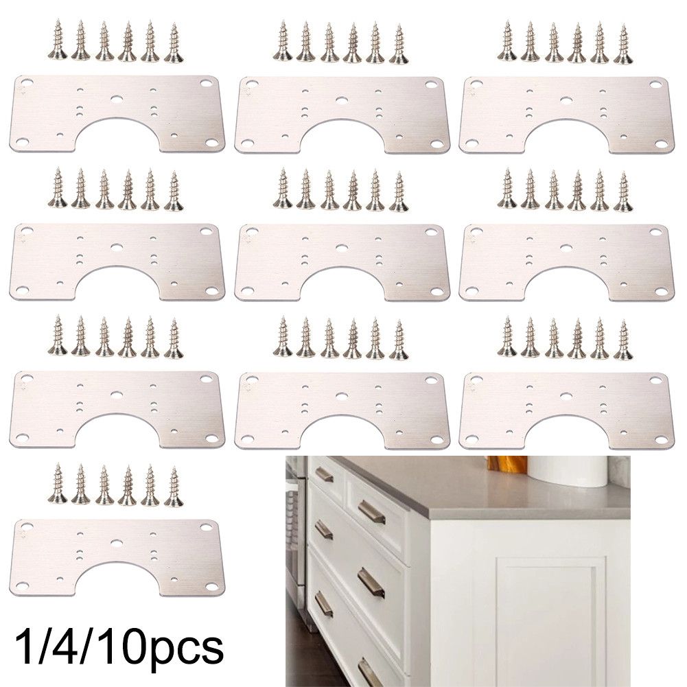 1/4/10pcs Stainless Steel Hinge Fixing Plate For Cabinet Door Repair Kitchen Hinge Fixing Plate Cabinet Door Hinges For Kitchen