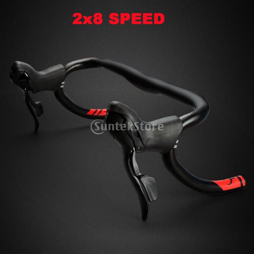 2pcs Road Bike Shift Shifter Drop Bar 2/3 * 7/8/9 Speeds Brake 2x8 R8
