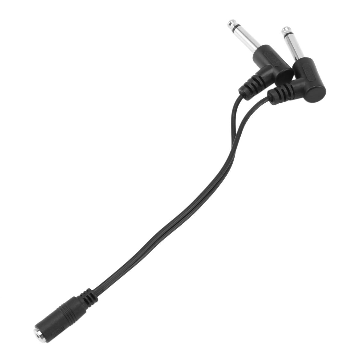 3.5mm Mini 1/8 inch TRS Stereo Female Jack to Dual 1/4 6.35mm Male Plug Mono TS Right Angle Audio Adapter Y Splitter Cable