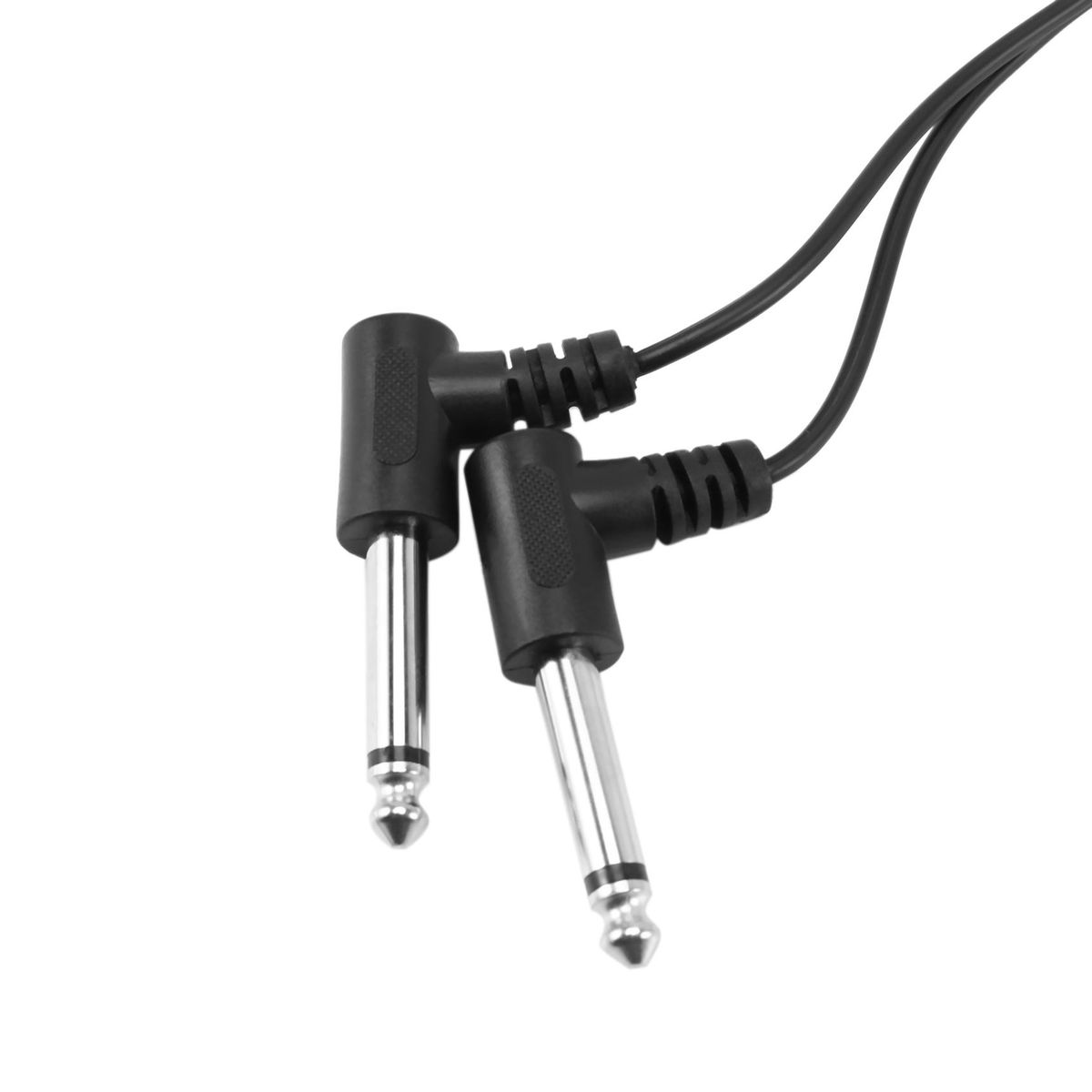 3.5mm Mini 1/8 inch TRS Stereo Female Jack to Dual 1/4 6.35mm Male Plug Mono TS Right Angle Audio Adapter Y Splitter Cable
