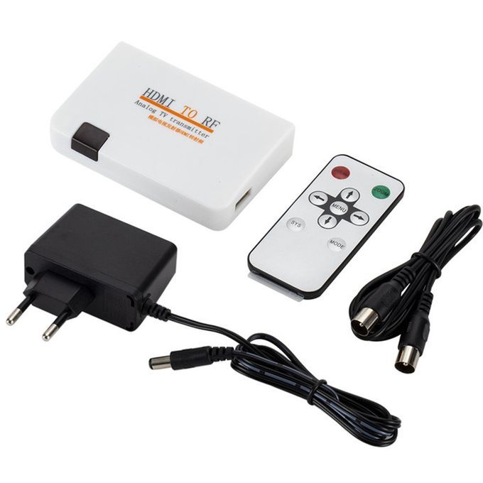 High HD Through A Large Screen Typrojector Hdmi To Rf Coaxial Converter Box-black-