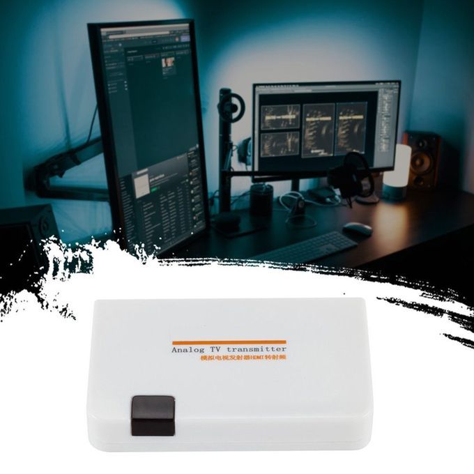 High HD Through A Large Screen Typrojector Hdmi To Rf Coaxial Converter Box-black-
