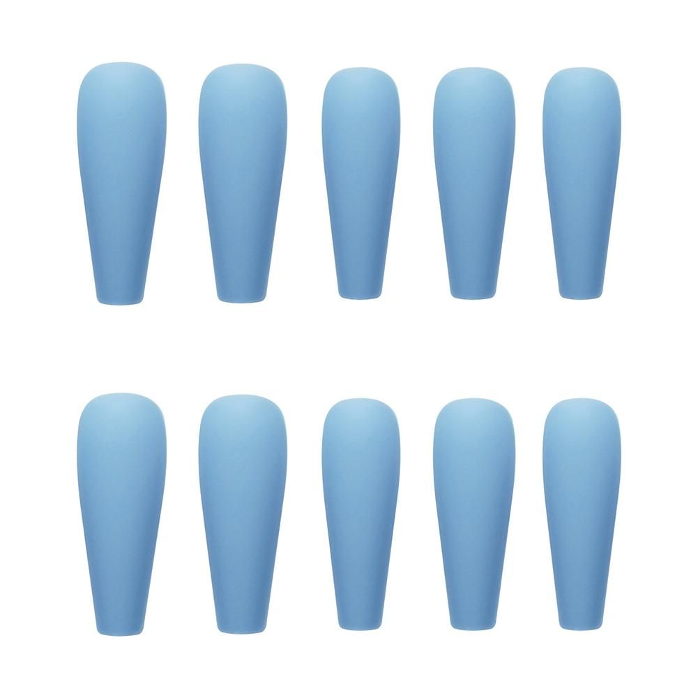 24pcs Blue False Nails Sweet Short Press On Nail Elegant