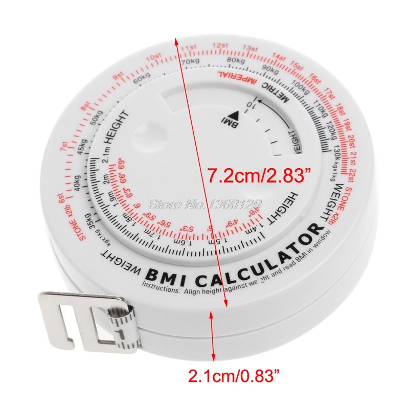 150cm Bmi Body Mass Index Retractable Tape Measure Calculat