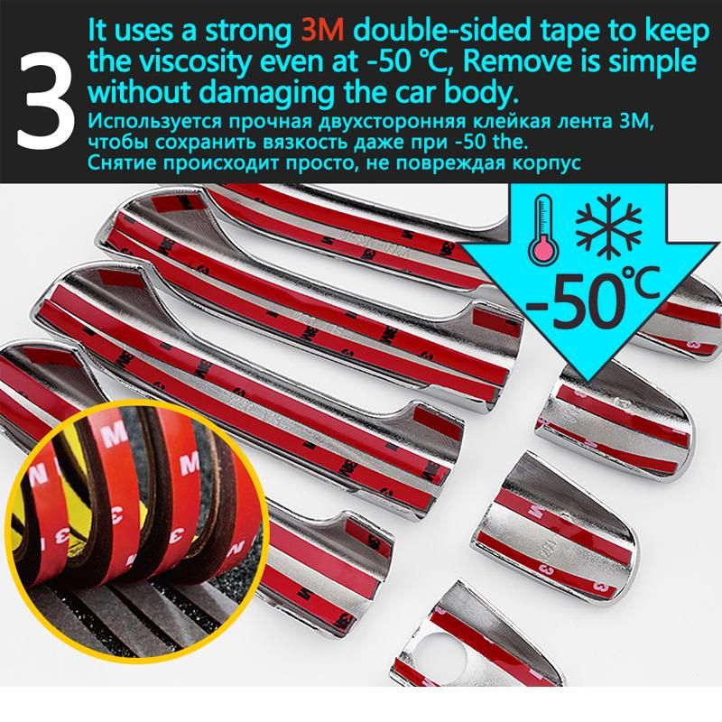 for Toyota RAV4 RAV 4 Mk2 II XA40 2013~2018 Chrome Smart Door Handle Cover Car Decorate Accessories Styling Protective Stickers