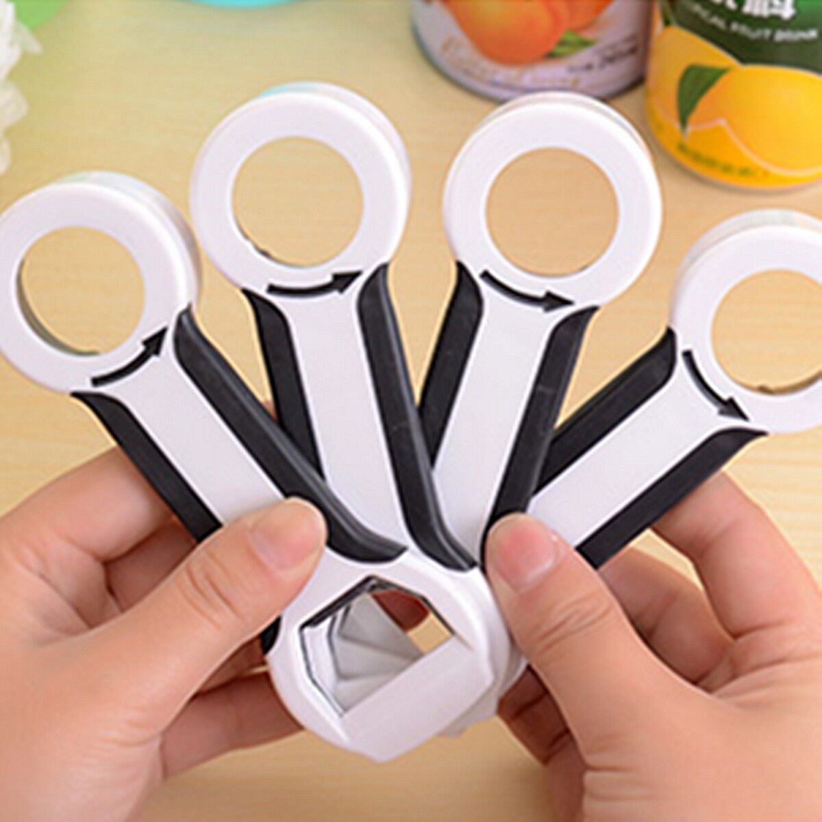 4 In 1 Handy Can Bottle Cap Canning Lid Tab Opener Comfort Grip Kitchen