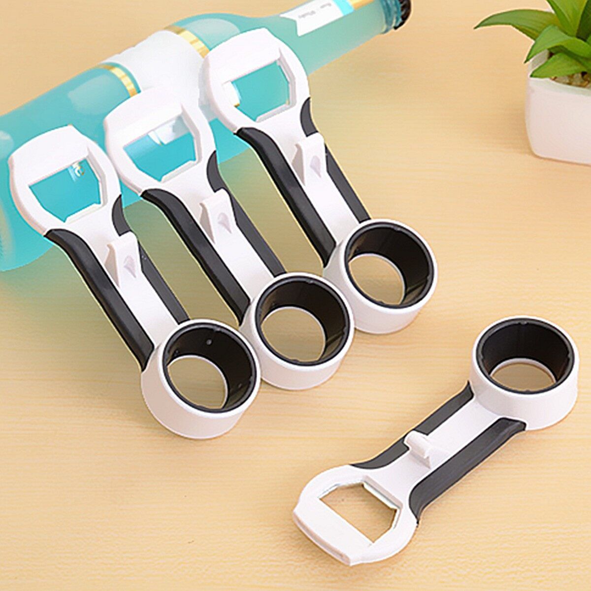 4 In 1 Handy Can Bottle Cap Canning Lid Tab Opener Comfort Grip Kitchen